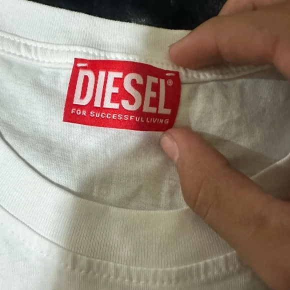 Diesel White Tee with Red Logo - Picture 2 of 3